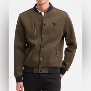 KARL LAGERFELD PARIS
Men's Textured Varsity Zip Bomber Jacket